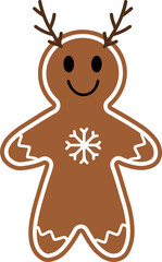 Gingerbread man cookie cartoon illustration