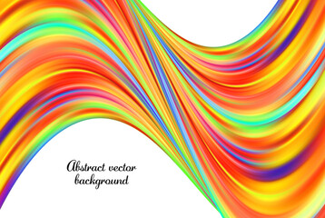 Color line design, wavy horizontal wave on white background