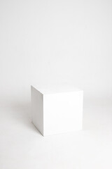 white cube on a white background