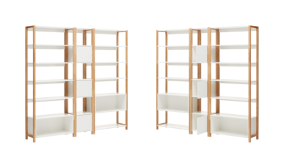 Modern wooden cabinet with cut out isolated on background transparent