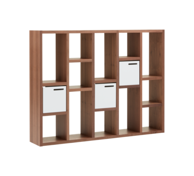 Modern wooden cabinet with cut out isolated on background transparent