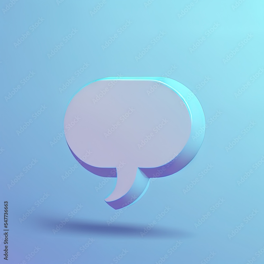 Poster typing in a chat bubble icon isolated on pastel background. comment sign symbol. minimal concept. 3d