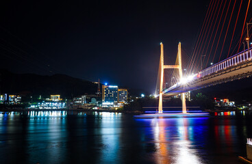 Fototapeta na wymiar Night View of Yeosu, South Jeolla Province, Korea