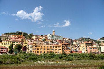 Fototapeta premium View of Ventimiglia in the Province of Imperia, Liguria, Italy