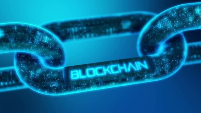 Blockchain cryptocurrency mining symbol chain. 4K 