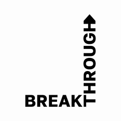 Logo from the word "Breakthrough". Symbol of new ideas, imagination.
