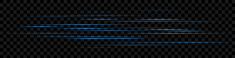 Vector illustration of a blue color. Light effect. Abstract laser beams of light. Chaotic neon rays of light