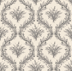 Fototapeta Seamless floral pattern with garlands obraz