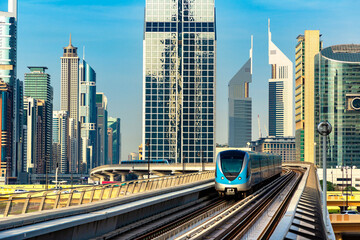 Fototapeta premium Metro railway in Dubai