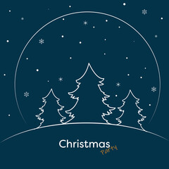 The design concept of decorations, cards, backgrounds, banners, and posters in celebration holiday in the snow on Christmas day in the season of winter we are happy merry Christmas and happy new year