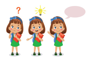 cute boy with thoughtful facial expression