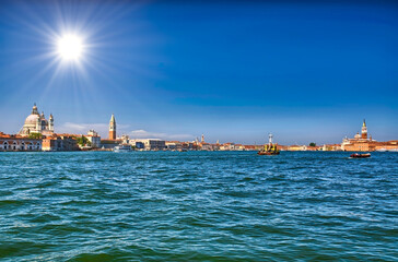Naklejka premium Nice summer venetian seaview in Venice, Italy, HDR