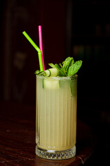 tasty cocktail on the wooden table