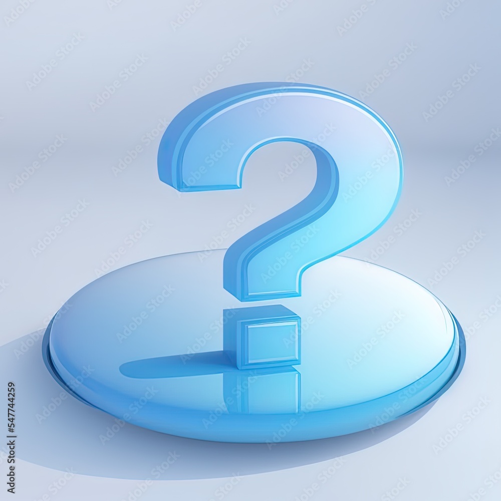 Poster blue question mark icon sign or ask faq answer solution and information support illustration busines