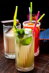 tasty cocktail on the wooden table