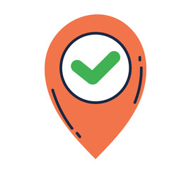 Red map pin location icon isolated on white background concept. Vector graphic design illustration element
