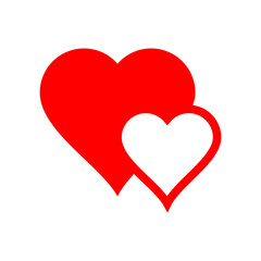 heart vector logo template in trendy flat design