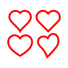 heart vector logo template in trendy flat design