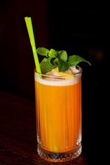 tasty cocktail on the wooden table