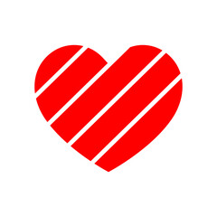 heart vector logo template in trendy flat design