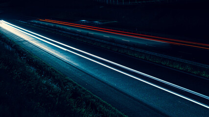 lights of cars with night. long exposure