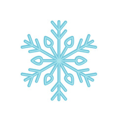 Snowflake. Beauriful blue snowflake. Flat, cartoon, vector