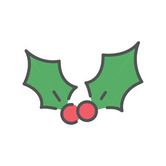 Christmas plant icon on white isolated background. Vector illustration concept