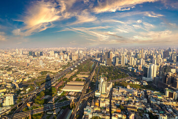 Fototapeta na wymiar Aerial view of Bangkok