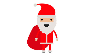 Figura de papa noél con un saco.