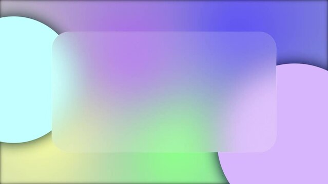 Glassmorphism effect with transparent glass and moving geometric shapes. Frosted acrylic or matte plexiglass with geometric figures that blurs under the glass. 4K video animation with alpha channel