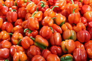Vegetables and fruits are sold at a bazaar in Israel.