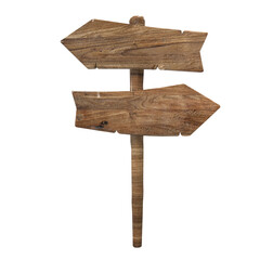 Wood Sign 3D Render