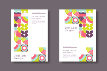 Abstract geometric shapes pattern, Bauhaus minimal art design background. Modern circle, triangle and square Bauhaus pattern backgrounds, posters and covers trendy