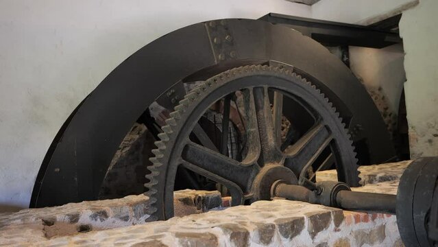 Mill in a Caribbean sugar cane factory (Sainte-Marie, Martinique)