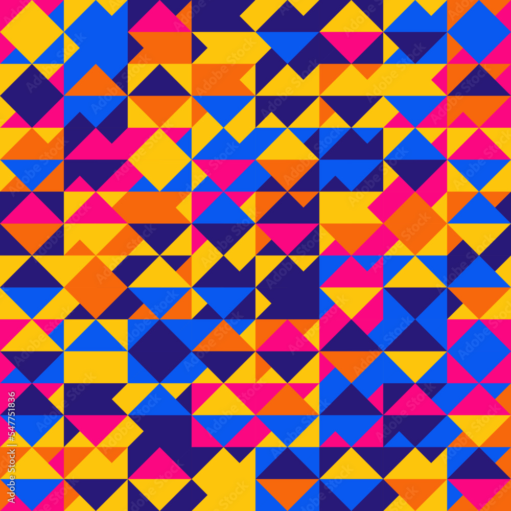 Poster seamless geometric pattern with triangles. colorful vector background