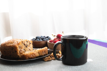 Budin de frutos rojos saludable
