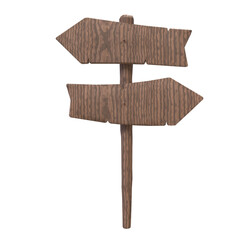 Wood Sign 3D Render