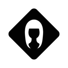 Hair silhouettes, woman and man hairstyles. Editable black vector graphics.