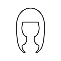 Hair silhouettes, woman and man hairstyles. Editable black vector graphics.