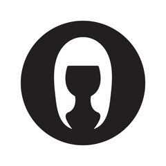 Hair silhouettes, woman and man hairstyles. Editable black vector graphics.