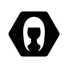 Hair silhouettes, woman and man hairstyles. Editable black vector graphics.