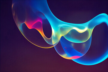 Arstract gardient background of fusionated blobs and rganic floating multicolor incense smoke