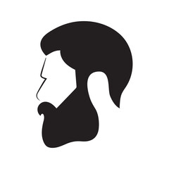 Human hair icon. Simple vector with white background