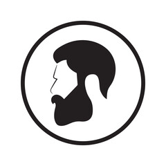 Human hair icon. Simple vector with white background