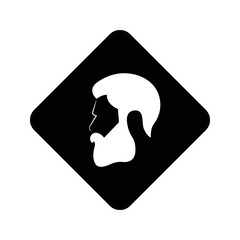 Human hair icon. Simple vector with white background