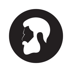 Human hair icon. Simple vector with white background