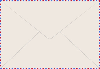 Email envelope vector illustration. Post card retro template. Blank post mockup. Vector border.