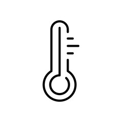 Naklejka premium Thermometer Medicine Tool Line Icon. Temperature Measurement Instrument in Celsius or Fahrenheit Pictogram. Cold, Warm, Hot, Frozen Control Degree Icon. Editable Stroke. Isolated Vector Illustration