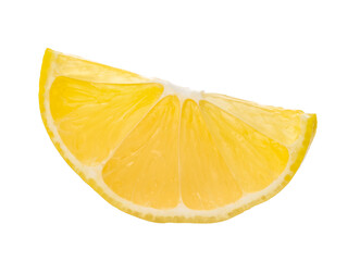 Lemon slice isolated white background without shadow clipping path