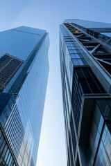 Glass skyscrapers in the business district of New York